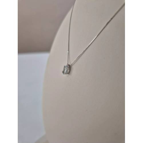 COLLANA ACQUAMARINA Ovale E DIAMANTE...