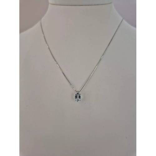 COLLANA ACQUAMARINA Ovale E DIAMANTE...