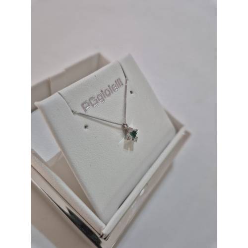 COLLANA SMERALDO Tondo E DIAMANTI In...