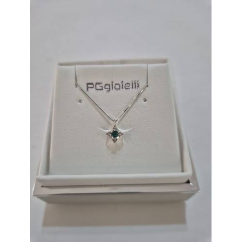 COLLANA SMERALDO Tondo E DIAMANTI In...