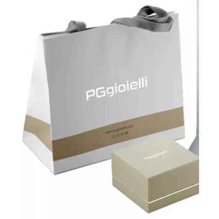 ORECCHINI PG GIOIELLI ZAFFIRI Con DIAMANTI A Giro In Oro Bianco 18 Karati 750%