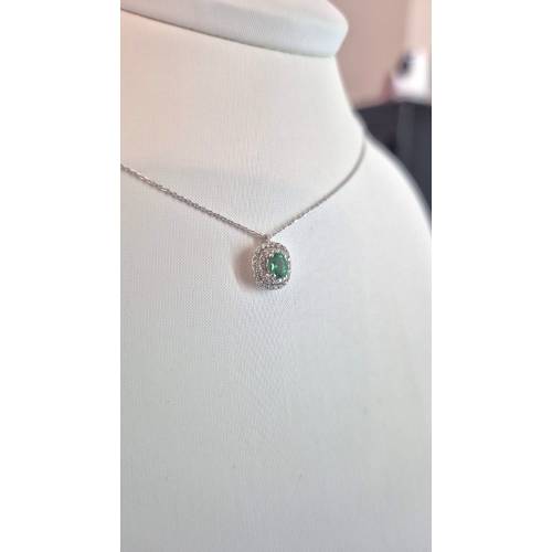 COLLANA SMERALDO E DIAMANTI In Oro...