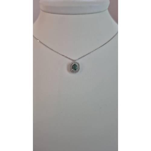 COLLANA SMERALDO E DIAMANTI In Oro...