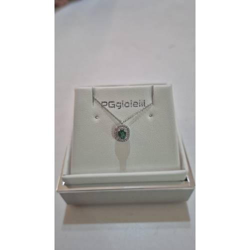 COLLANA SMERALDO E DIAMANTI In Oro...