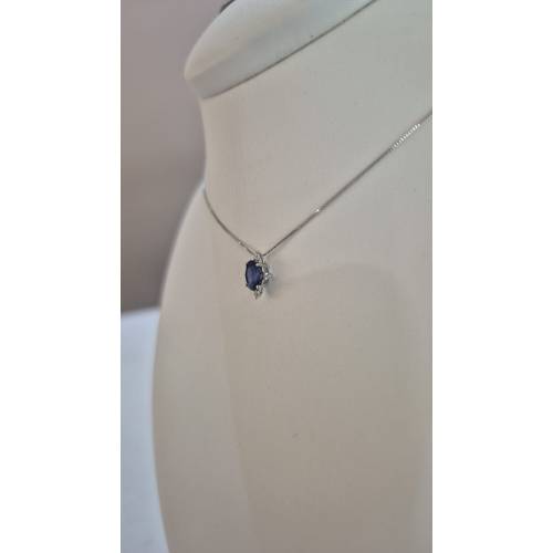 COLLANA Punto Luce ZAFFIRO BLU Tondo...