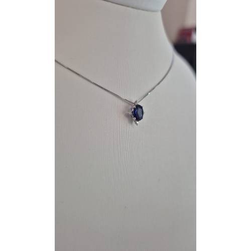 COLLANA Punto Luce ZAFFIRO BLU Tondo...