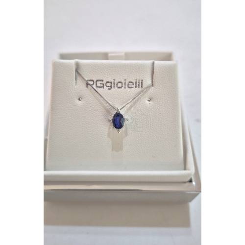 COLLANA Punto Luce ZAFFIRO BLU Tondo...