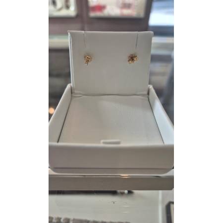 ORECCHINI PG GIOIELLI Quadrifoglio ORO ROSA 18 Karati 750% Con Diamanti Bianchi