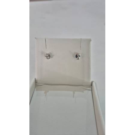 ORECCHINI Donna PG GIOIELLI Con DIAMANTI Punto Luce In ORO BIANCO 18 Karati 750%