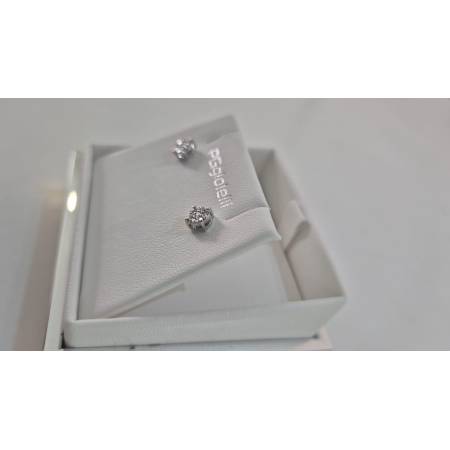 ORECCHINI Donna PG GIOIELLI Con DIAMANTI Punto Luce In ORO BIANCO 18 Karati 750%
