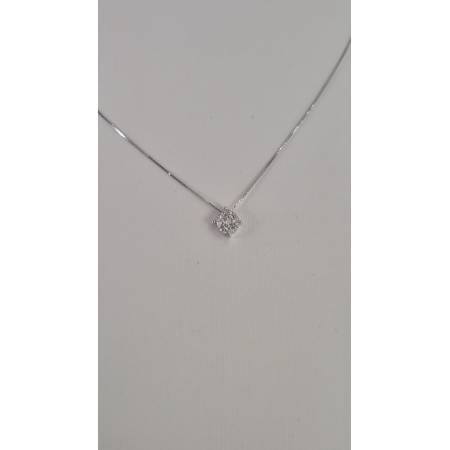 COLLANA PUNTO LUCE Con DIAMANTI Bianco In Oro Bianco 18 Karati 750% PG GIOIELLI