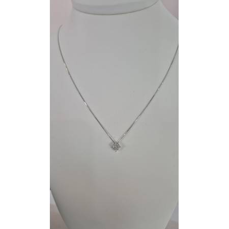 COLLANA PUNTO LUCE Con DIAMANTI Bianco In Oro Bianco 18 Karati 750% PG GIOIELLI