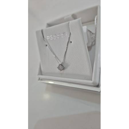COLLANA PUNTO LUCE Con DIAMANTI Bianco In Oro Bianco 18 Karati 750% PG GIOIELLI