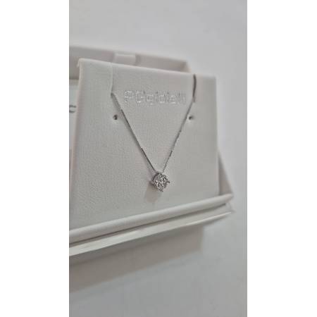 COLLANA PUNTO LUCE Con DIAMANTI Bianco In Oro Bianco 18 Karati 750% PG GIOIELLI