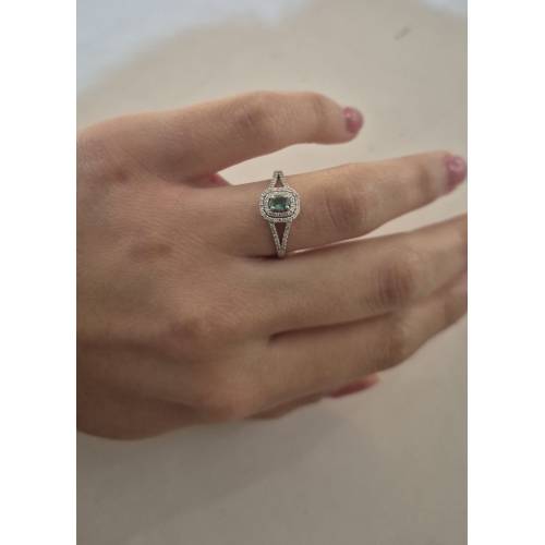 ANELLO Con SMERALDO E DIAMANTI ORO...