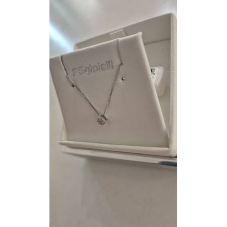 COLLANA PUNTO LUCE Con DIAMANTI Bianco In Oro Bianco 18 Karati 750% PG GIOIELLI
