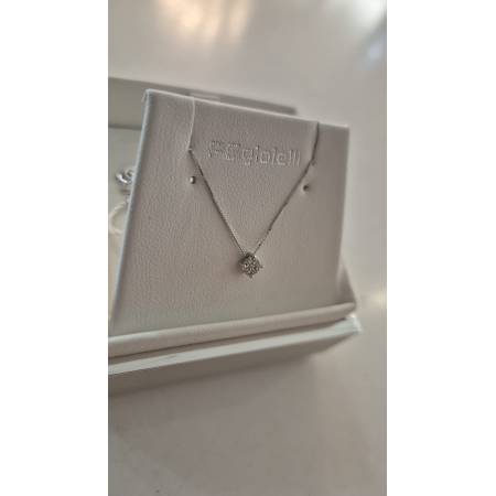 COLLANA PUNTO LUCE Con DIAMANTI Bianco In Oro Bianco 18 Karati 750% PG GIOIELLI