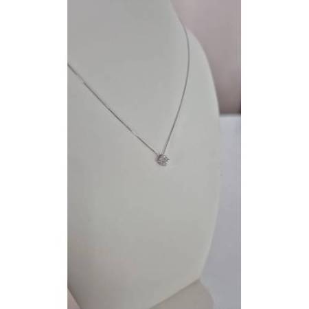 COLLANA PUNTO LUCE Con DIAMANTI Bianco In Oro Bianco 18 Karati 750% PG GIOIELLI