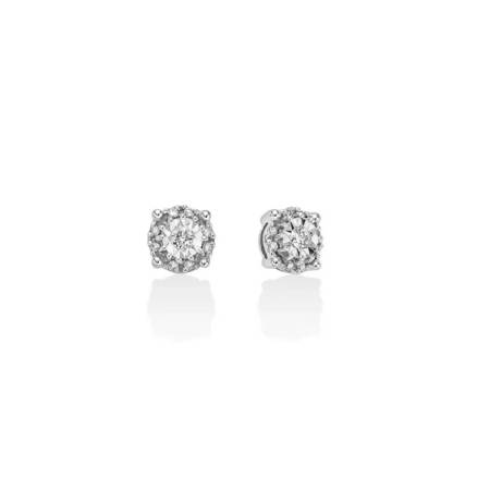 ORECCHINI MILUNA Punto Luce Con Diamanti In Oro Bianco 9 Karati 375% ERD2711X