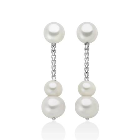 ORECCHINI MILUNA PENDENTI In Argento 925% CON PERLE ORIENTE PER2768
