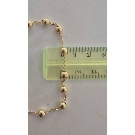 BRACCIALE ROSARIO In ORO GIALLO 18 Kt 750% SFERE Lucide Madonna Miracolosa Croce