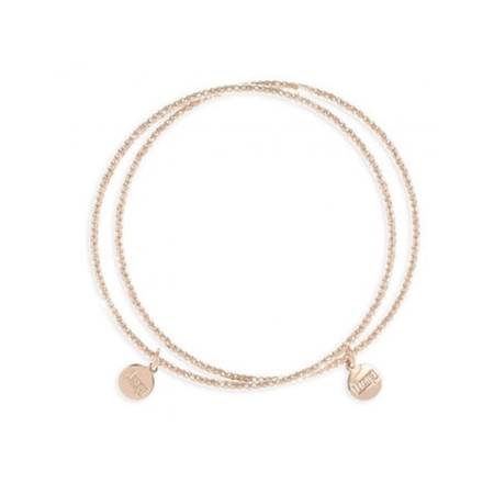 BRACCIALE UNOAERRE Donna Rigido In Bronzo Rosato Placcato Oro 24 Kt Diamantato