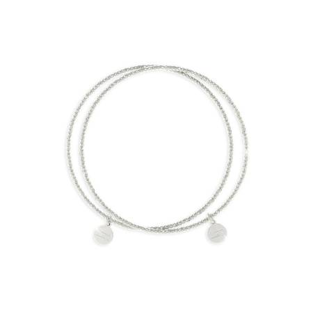 BRACCIALE UNOAERRE Donna Rigido Bronzo Argentato Placcato Oro 24 Kt Diamantato