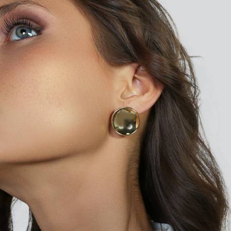 ORECCHINI UNOAERRE Da Donna LUX Dorati Tondi Piatti Bronzo Placcato In Oro