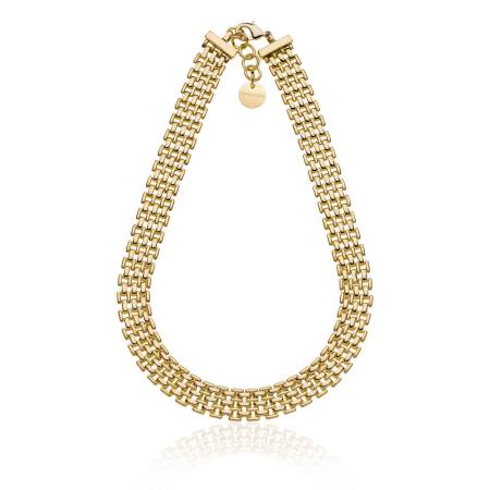 COLLANA UNOAERRE Donna Catena PANTHER Placcato In Oro Giallo 24 KT BRONZO Dorato