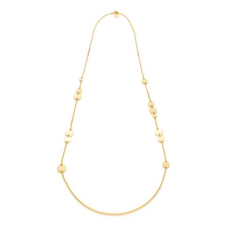 COLLANA UNOAERRE Donna Catena LUNGA DORATA Placcato In Oro Giallo 24 KT BRONZO