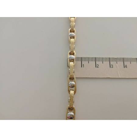 COLLANA COLLIER ORO 18 KT 750% Bicolor GIALLO BIANCO Uomo Donna CATENA Girocollo - 5