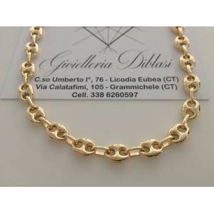 COLLANA Uomo In ORO GIALLO 18 Karati 750% Collier Catena MARINARA Girocollo - 1