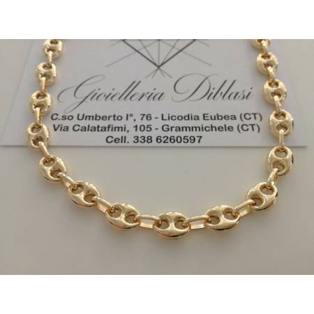 COLLANA Uomo In ORO GIALLO 18 Karati 750% Collier Catena MARINARA Girocollo - 1