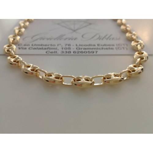 COLLANA Uomo In ORO GIALLO 18 Karati 750% Collier Catena MARINARA Girocollo - 2