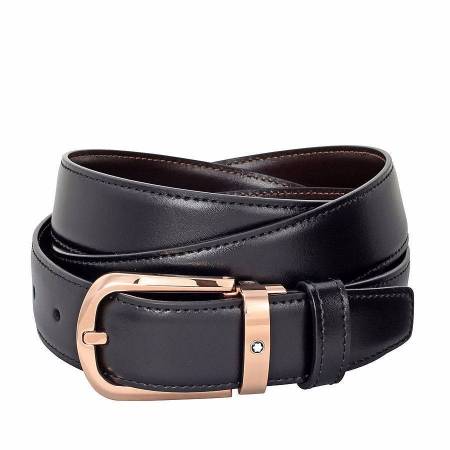 MONTBLANC Cintura 114413 Double Face Reversibile (Pelle Nera/Marrone) - 1