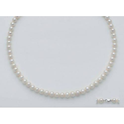 COLLANA DI PERLE MILUNA 5,5-6 Con Chiusura In ORO BIANCO 18 KT 1MPA556_40NLB95 - 1