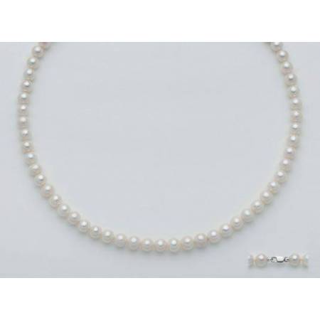 COLLANA DI PERLE MILUNA 5,5-6 Con Chiusura In ORO BIANCO 18 KT 1MPA556_40NLB95 - 1