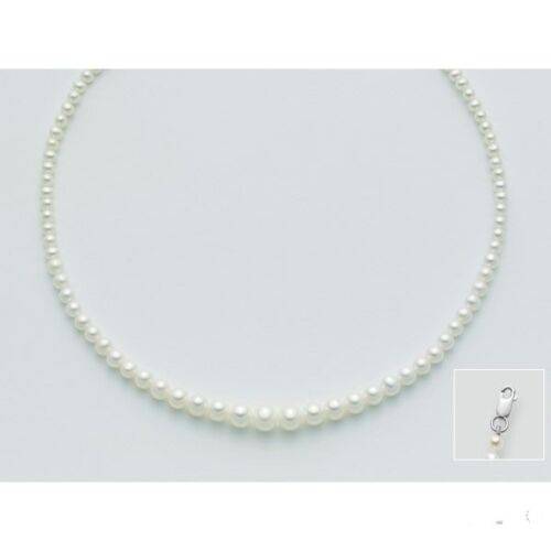 COLLANA DI PERLE MILUNA A Decrescere Con Chiusura In ORO BIANCO 18 KT PCL2210 - 1