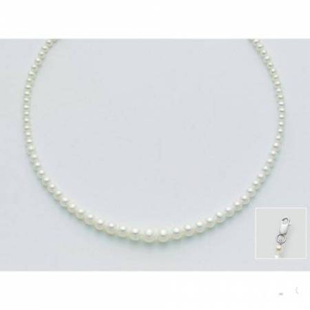 COLLANA DI PERLE MILUNA A Decrescere Con Chiusura In ORO BIANCO 18 KT PCL2210 - 1