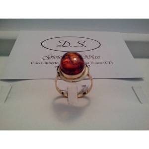 ANELLO IN ORO GIALLO E AMBRA - 1 2