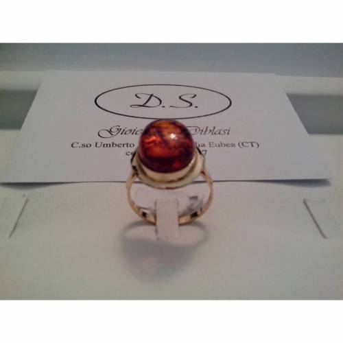 ANELLO IN ORO GIALLO E AMBRA - 2