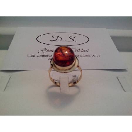 ANELLO IN ORO GIALLO E AMBRA - 2