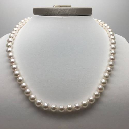 MILUNA GIROCOLLO PERLE D'ACQUA SALATA IN ORO BIANCO E DIAMANTI 1MPS775_42NL517 - 1