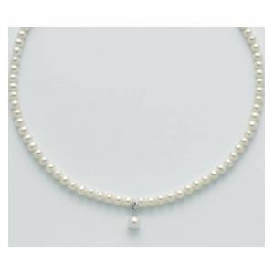 COLLANA DI PERLE MILUNA E DIAMANTI Con Chiusura ORO BIANCO 18 KT PCL5527 - 1