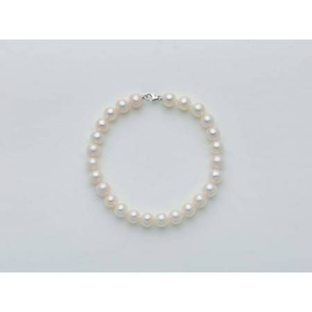BRACCIALE DI PERLE MILUNA 8-8,5 Con Chiusura In ORO BIANCO 18 KT PBR1680 - 1