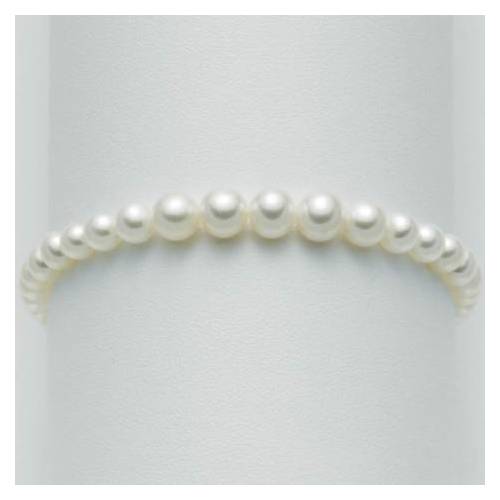 BRACCIALE DI PERLE MILUNA  A SCALARE Con Chiusura In ORO BIANCO 18 KT PBR1086 - 1
