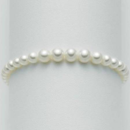 BRACCIALE DI PERLE MILUNA  A SCALARE Con Chiusura In ORO BIANCO 18 KT PBR1086 - 1