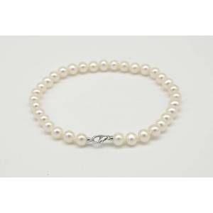 BRACCIALE DI PERLE ACQUA SALATA MILUNA Con Chiusura In ORO BIANCO 18 KT 1MPS665_18NLB94 - 1