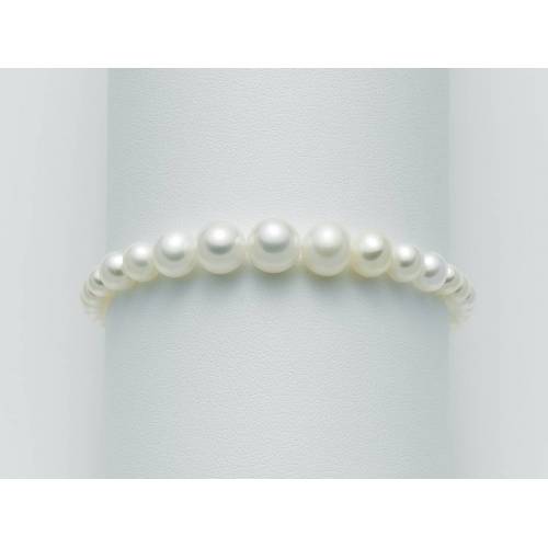 BRACCIALE DI PERLE MILUNA A Scalare Con Chiusura In ORO BIANCO 18 KT PBR1084 - 1
