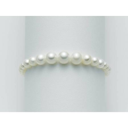 BRACCIALE DI PERLE MILUNA A Scalare Con Chiusura In ORO BIANCO 18 KT PBR1084 - 1